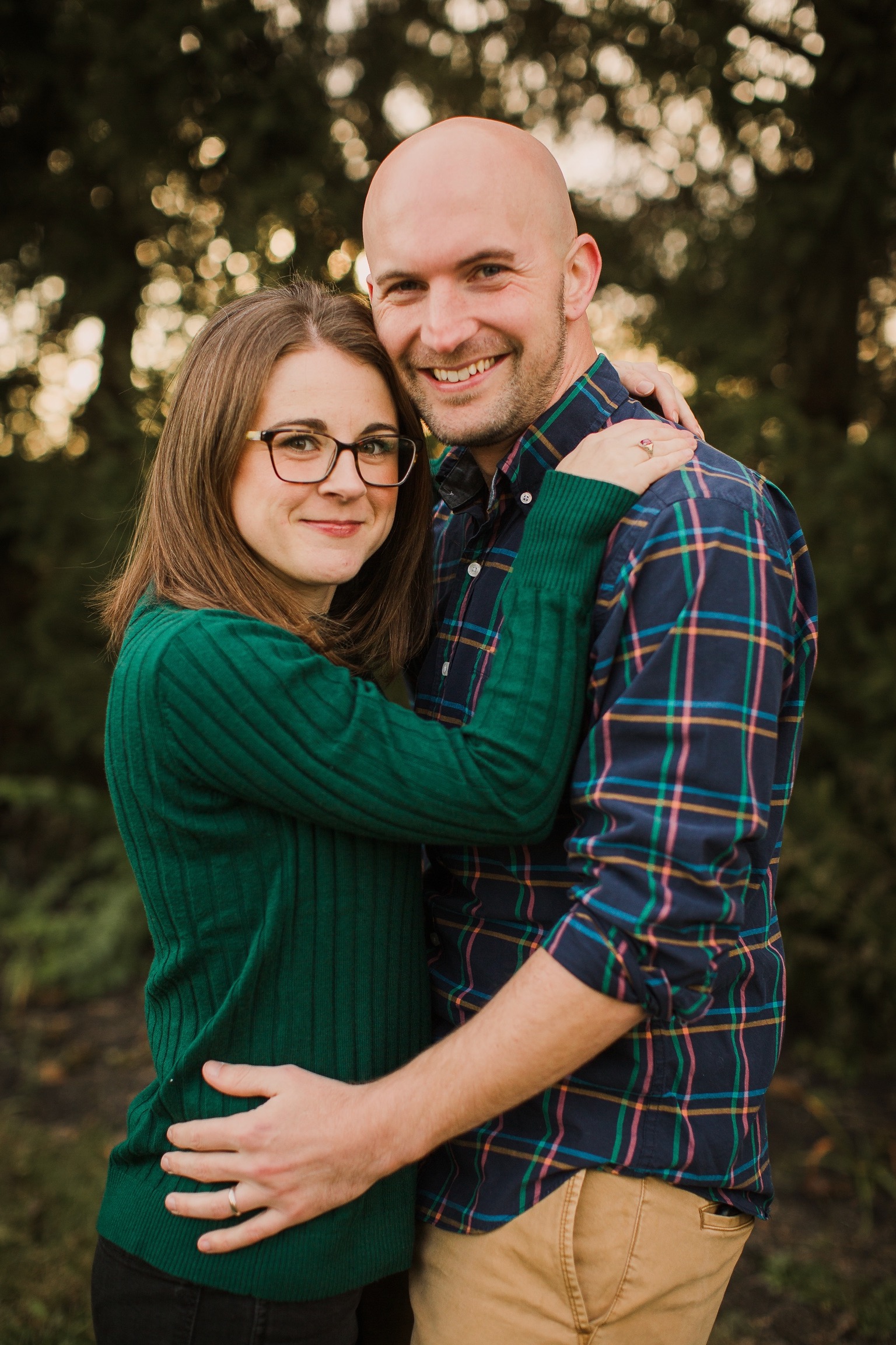 Ryan and partner, black and white portrait